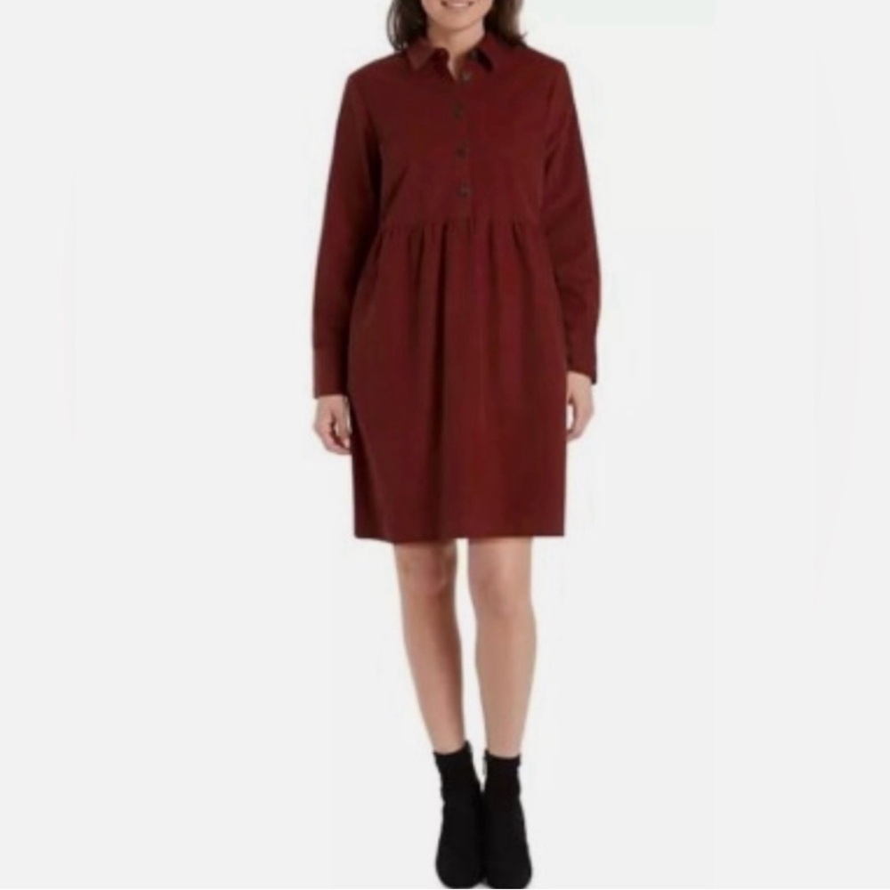 Nine West Burnt Orange Corduroy Long Sleeve Dress NWT - Sizes S-M-L